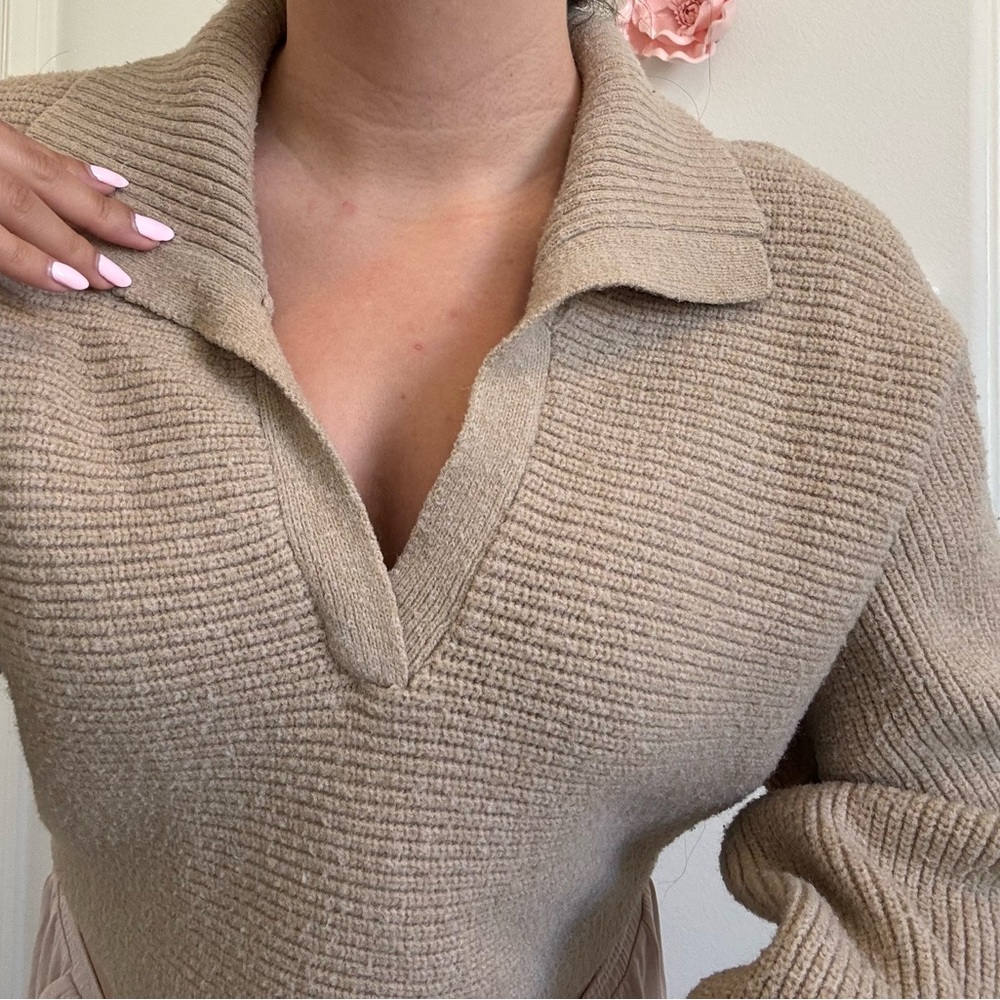 Princess Polly Tan V-Neck Sweater